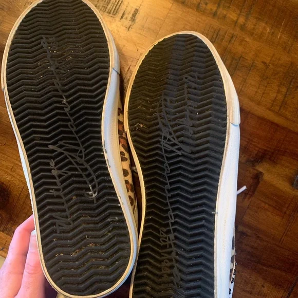 Vintage Havana Dayna Crazy Leopard Studded Leather Sneakers size 10 - Picture 8 of 9